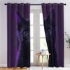 Purple and Black Kawaii Cat Blackout Curtains, 2-Piece Set, 260 x 140 cm view 3
