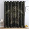 Sea Turtle Black and Gold Gothic Celestial Blackout Curtains with Grommets, 2-Pack, 220 x 140 cm view 1