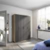 Rauch Möbel Voyager Wardrobe, Metallic Gray/Artisan Oak, 187 cm Wide view 2