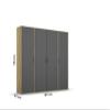 Rauch Möbel Voyager Wardrobe, Metallic Gray/Artisan Oak, 187 cm Wide view 3