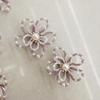 4-Piece Beaded Flower Appliques for DIY Crafts, Hairpins, Clothing, Bags, Hats and Shoes, Purple view 1
