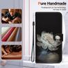 Huawei P40 Lite Flip Case, Premium PU Leather, Magnetic Closure, Stand, Card Slots, Bright White Flowers view 2