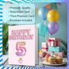5th Birthday Card for Boys and Girls with Pink and Purple Glitter Balloons, A5 view 3