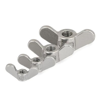 304 Stainless Steel Metric Wing Nuts, Large Ears, Hand-Tightened, M6 (2-Pack)
