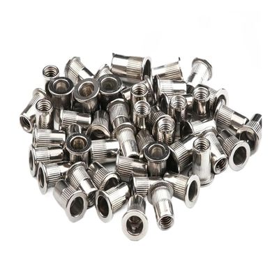 Flat-Head Stainless Steel Threaded Rivet Nuts, M10, 50 Pieces