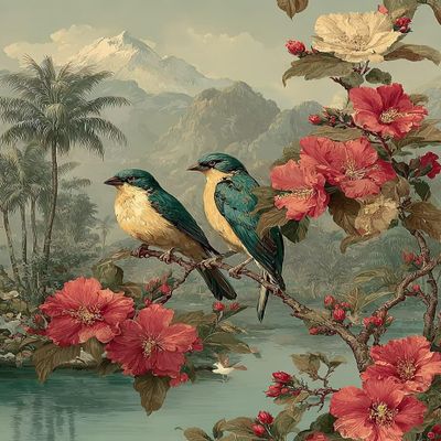 Paint by Numbers Kit for Adults, Flower and Bird, 30 x 40 cm, F-5237