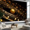 Black Gold 3D Effect Panorama Photo Wallpaper, 350 x 256 cm (W x H), Abstract Delicate Pearl Design view 1