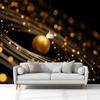 Black Gold 3D Effect Panorama Photo Wallpaper, 350 x 256 cm (W x H), Abstract Delicate Pearl Design view 2