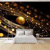 Black Gold 3D Effect Panorama Photo Wallpaper, 350 x 256 cm (W x H), Abstract Delicate Pearl Design view 3