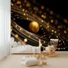 Black Gold 3D Effect Panorama Photo Wallpaper, 350 x 256 cm (W x H), Abstract Delicate Pearl Design view 4