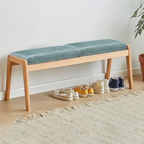Upholstered Indoor Wooden Bench for Kitchen, Living Room, Dining Room, or Entryway
