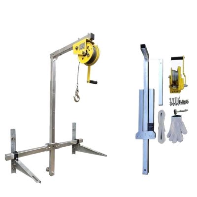 JYHHGDS Folding AC Bracket with 10 m Manual Winch, Height-Mounting Tool for Outdoor Units (3 HP Folding Bracket)