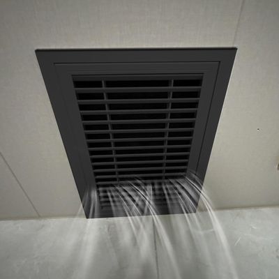 Drywall Inspection Hatch with Filtered Louvers, Push-Latch, Recessed, 70 x 70 cm, Black
