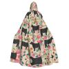 RRhgipp Pink Floral Hooded Cape, Long Reaper, Vampire, Witch and Wizard Costume, 147.3 cm view 1