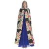 RRhgipp Pink Floral Hooded Cape, Long Reaper, Vampire, Witch and Wizard Costume, 147.3 cm view 2