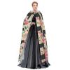 RRhgipp Pink Floral Hooded Cape, Long Reaper, Vampire, Witch and Wizard Costume, 147.3 cm view 3