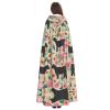 RRhgipp Pink Floral Hooded Cape, Long Reaper, Vampire, Witch and Wizard Costume, 147.3 cm view 4