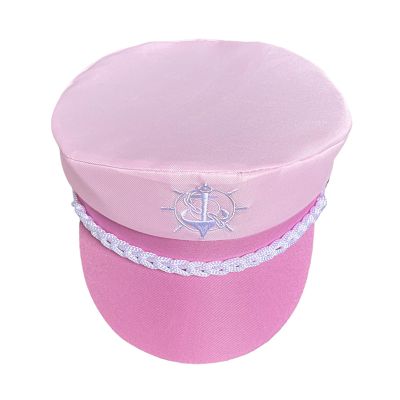 Women's Pink Yacht Captain Hat, Adjustable Sailor Costume Accessory