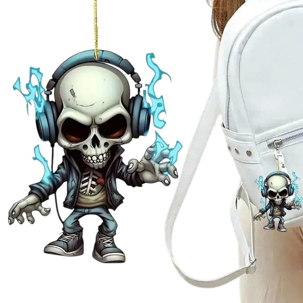 Skeleton Rearview Mirror Decoration - Skull Figure