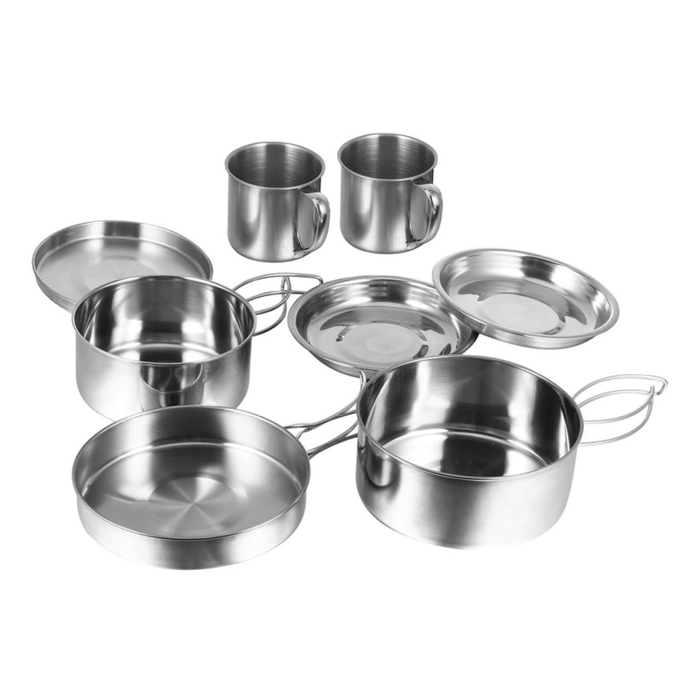 Parliky 8-Piece Stainless Steel Camping Cookware Set