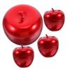Beatifufu Apple-Shaped Tin Cans, 4-Pack, Red, Versatile for Home view 1