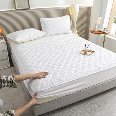 LDLCYCN White 120 x 200 cm Full Waterproof Mattress Protector, Deep-Pocket Fitted Cover for Mattresses up to 11 in, Breathable with 360° Elastic Band