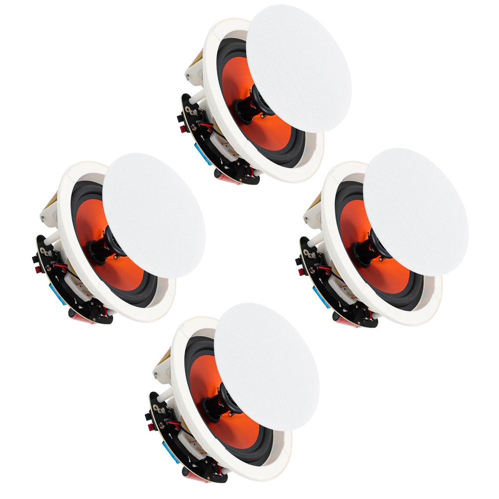 STUDIOFINIX 8-Inch Flush-Mount Ceiling Speakers, Passive, 800 W Max, 2 Pairs