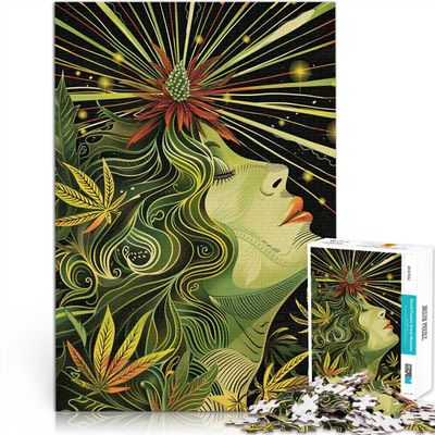 1,000-Piece Wooden Art Puzzle for Adults and Teens, Woman Design, Ages 14+, 19.6 x 29.5 in