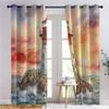 Venivici Lighthouse Blackout Curtains, Nautical Sunset Design, 2-Piece Set view 3
