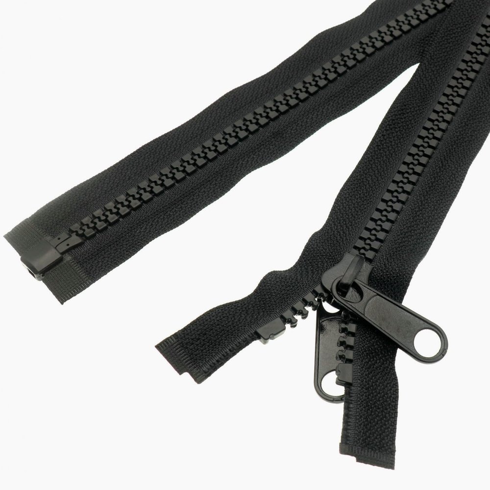 SHUNLI 182 cm #10 Black Plastic Separating Zipper with Double Sliders