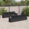 Teenpull 9-Piece Black Poly Rattan Garden Sofa Set view 1