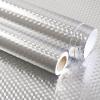 80 cm (31.49 in) Peel-and-Stick Stove Backsplash Protector, Stainless Steel Oil-Resistant Sticker, Waterproof, Silver 3D Squares (200 cm) view 2