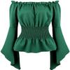 Women's Medieval Blouse with Trumpet Sleeves, Gothic Vintage Cosplay Top, Yellow, 7XL view 1