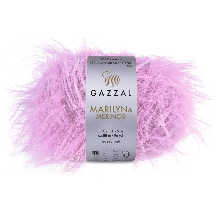 Gazzal Marilyn & Merinos Light Worsted Yarn, 50 g/88 m, Color 8255