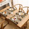 Floral Fruit Placemats, Set of 4, 18 x 12 in, Washable Cotton-Linen view 3