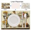 Floral Fruit Placemats, Set of 4, 18 x 12 in, Washable Cotton-Linen view 4