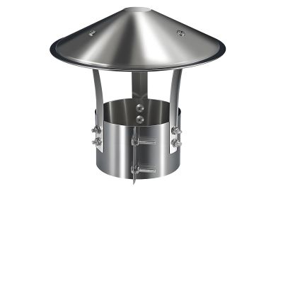Stainless Steel Chimney Cap, Rain Hood, Round, 100–250 mm, 170 mm Variant