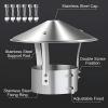 Stainless Steel Chimney Cap, Rain Hood, Round, 100–250 mm, 170 mm Variant view 3