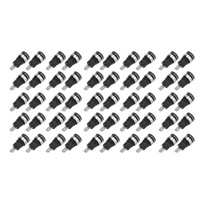 Telituny 4 mm High-Current Banana Sockets, Long Life, Red Copper, 50-Pack (Black)