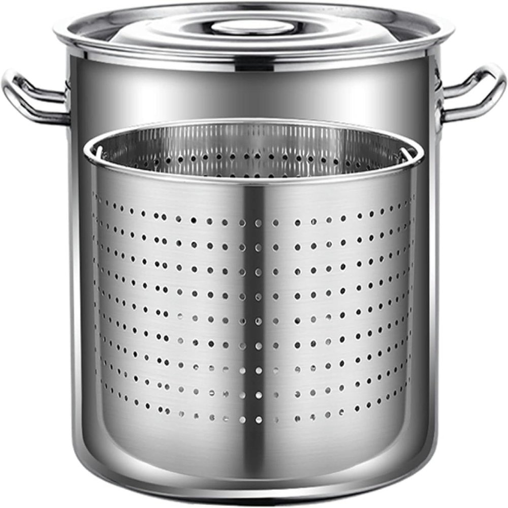 AYCDL 63-Qt Stainless Steel Stock Pot with Basket and Lid