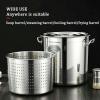 AYCDL 63-Qt Stainless Steel Stock Pot with Basket and Lid view 3