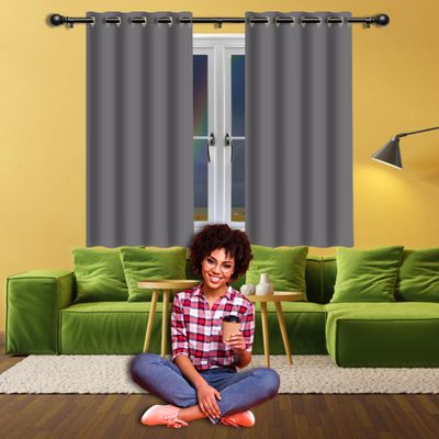 WUQINC Blackout Curtain 270 x 275 cm, Soft, Noise-Reducing, Thermal, Light Gray