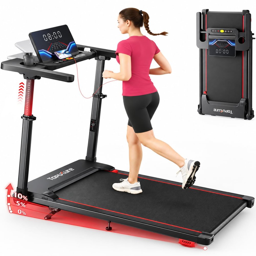 Folding Walking Pad Treadmill for Home, 1–12 km/h, 6-in-1, 10% Incline