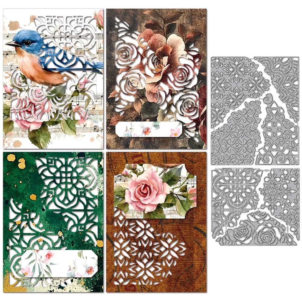 MAYJOYDIY Irregular Background Metal Dies, Floral Vines
