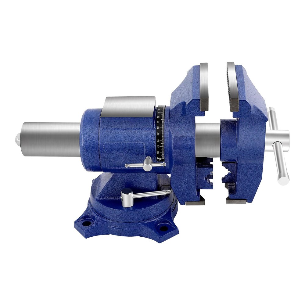 JJsdwin Heavy-Duty Bench Vise, 5-Inch Professional Vise with 360° Swivel Base, for Mechanics and Engineers