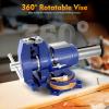 JJsdwin Heavy-Duty Bench Vise, 5-Inch Professional Vise with 360° Swivel Base, for Mechanics and Engineers view 2
