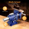 JJsdwin Heavy-Duty Bench Vise, 5-Inch Professional Vise with 360° Swivel Base, for Mechanics and Engineers view 3