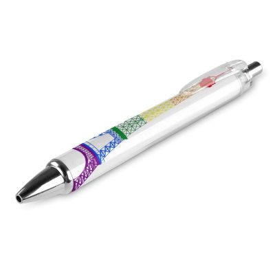 THKVSV Retractable Ballpoint Pen with French Flag, 0.5 mm Tip, for Work and Office, 1 Piece