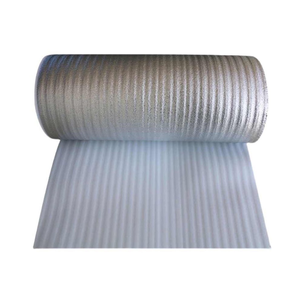 HBOOMOEM Reflective Foil Insulation Roll, Double-Sided Aluminum Heat Shield, Easy to Install, for Roofs, Exterior Walls, Residential and Commercial Use (100 cm/39.4 in, 2.5 cm/0.98 in)