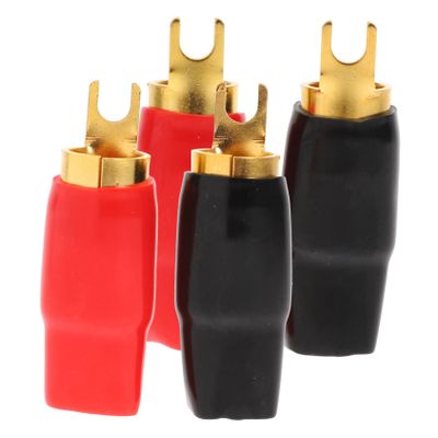Cabilock Crimp Connectors for Speaker Cables, Flat Spade Terminals